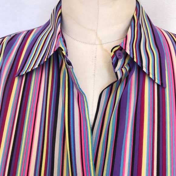 Laundry by Shelli Segal multi colour silk blouse. - Picture 4 of 7
